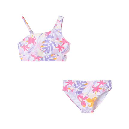 Tween Girls Asymmetrical Bikini | Palm Print