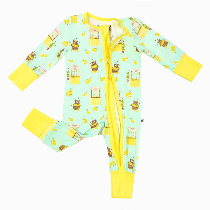 Lemonade Stands & Honey Bears Bamboo Convertible Footie (NB-24m)