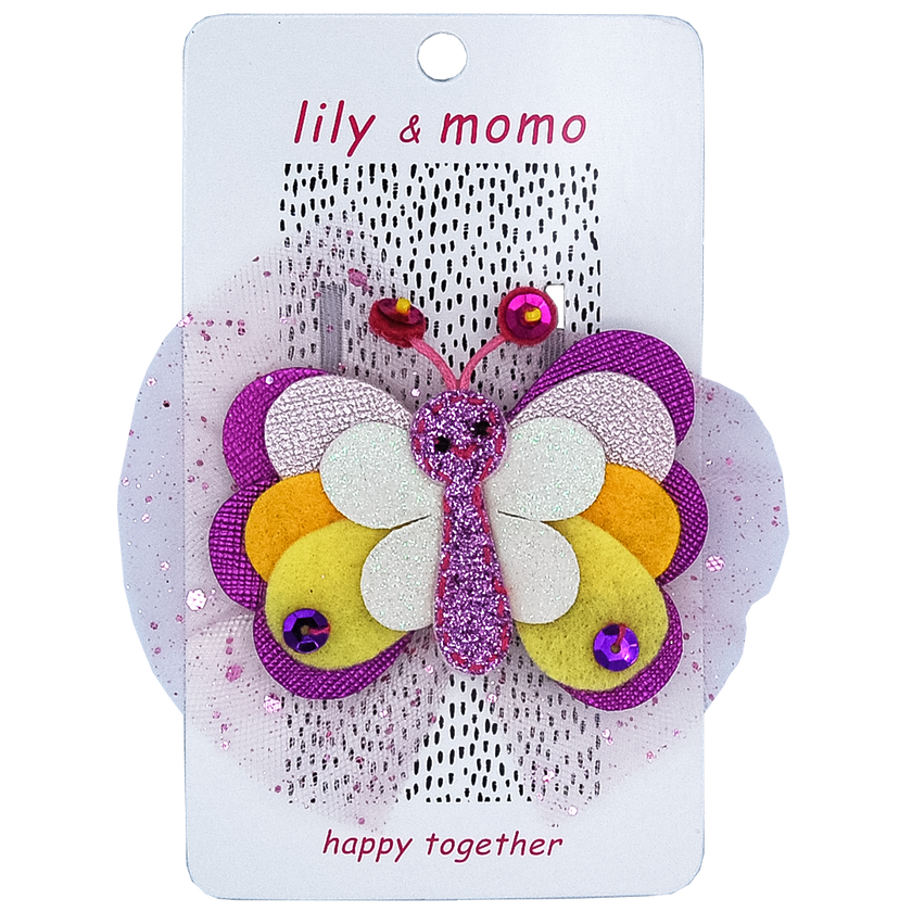Butterfly Hair Clip- Purple and Yellow