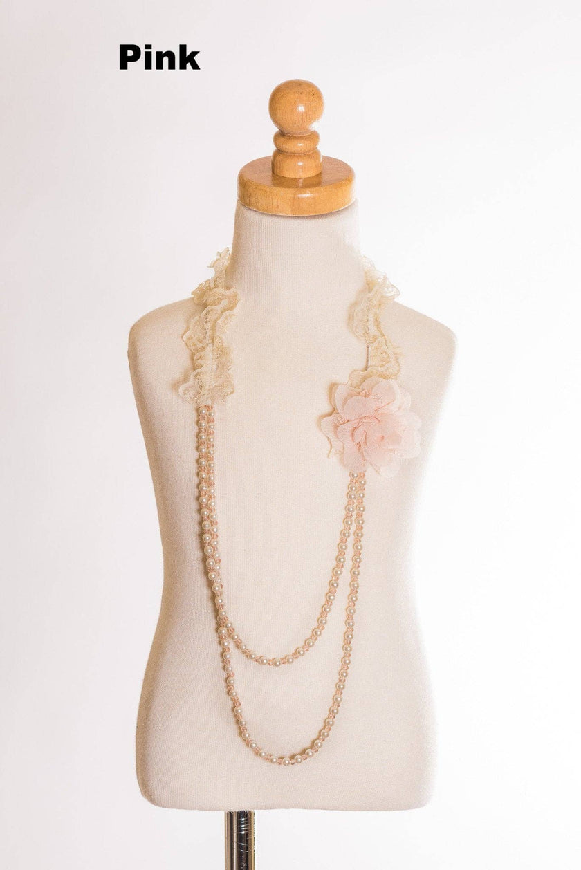 Elastic floral lace necklace
