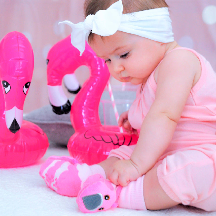 Pink Flamingo Rattle Socks