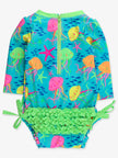 Baby Girls Neon Jelly Time Long Sleeve One Piece Rash Guard Swimsuit