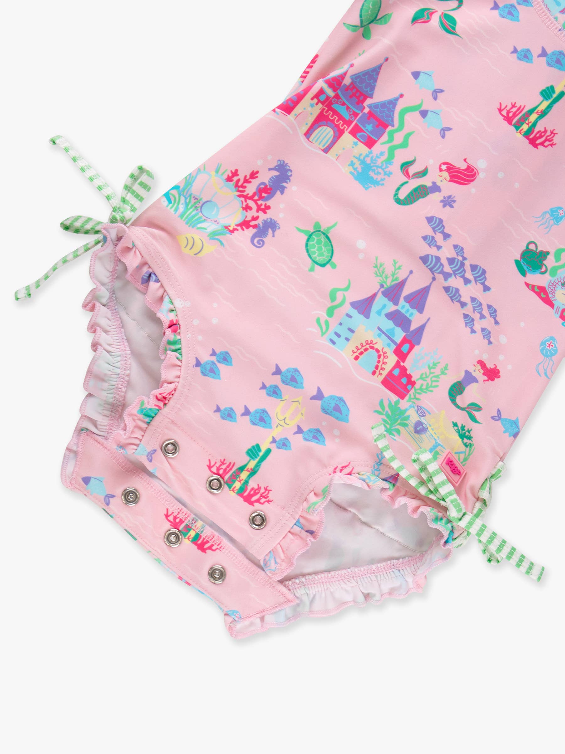 Baby Girls Atlantis Mermaids Long Sleeve One Piece Rash Guard Swimsuit