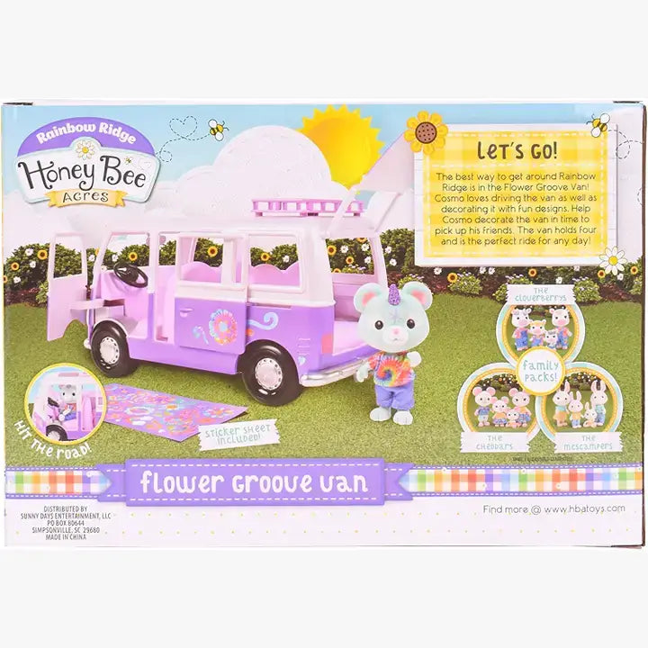 Honey Bee Acres Rainbow Ridge Flower Groove Van Playset