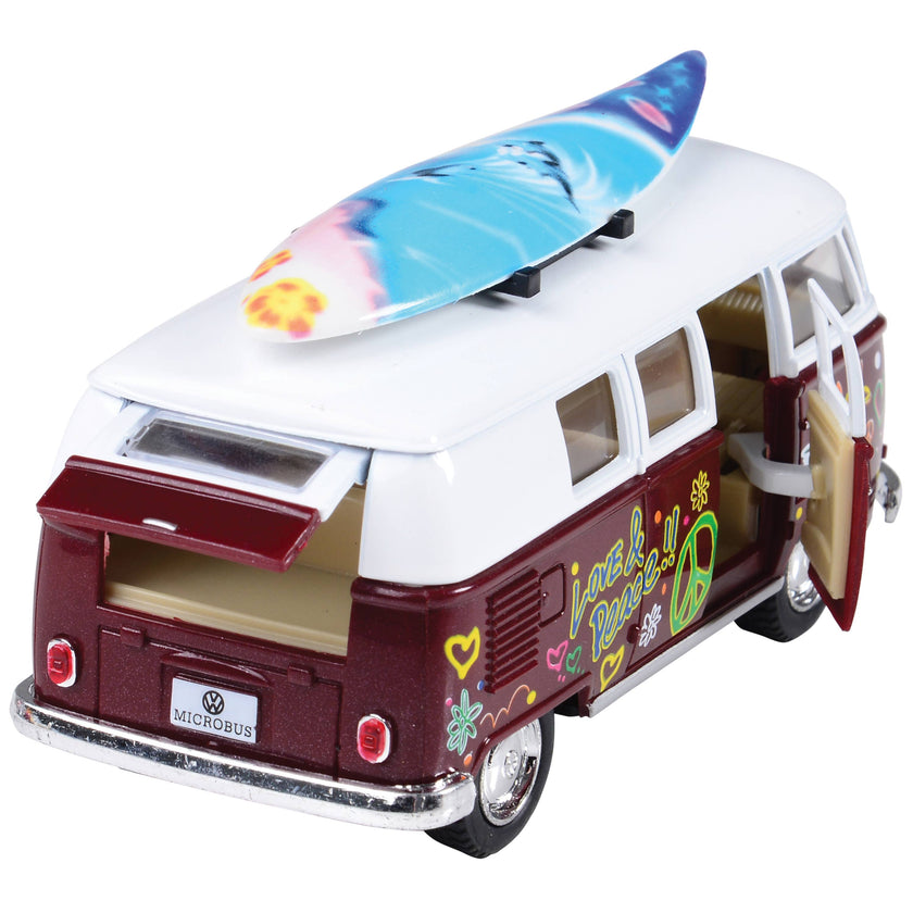 Die Cast Car VW Classic Bus with Surfboard