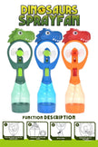 T-rex Dinosaur Water Spray Misting Electric Fan - Assorted