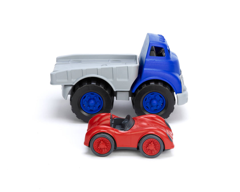 Flatbed w/ Red Race Car Toy
