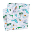 Blue Florida Swaddle Blanket