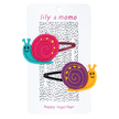 Silly Snail Kids Hair Clips- Pink and Purple