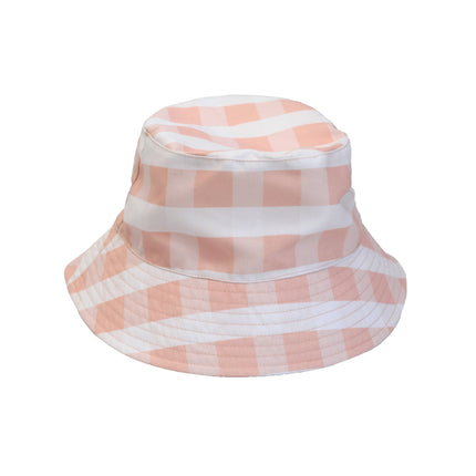 Pink Gingham Reversible Bucket Hat