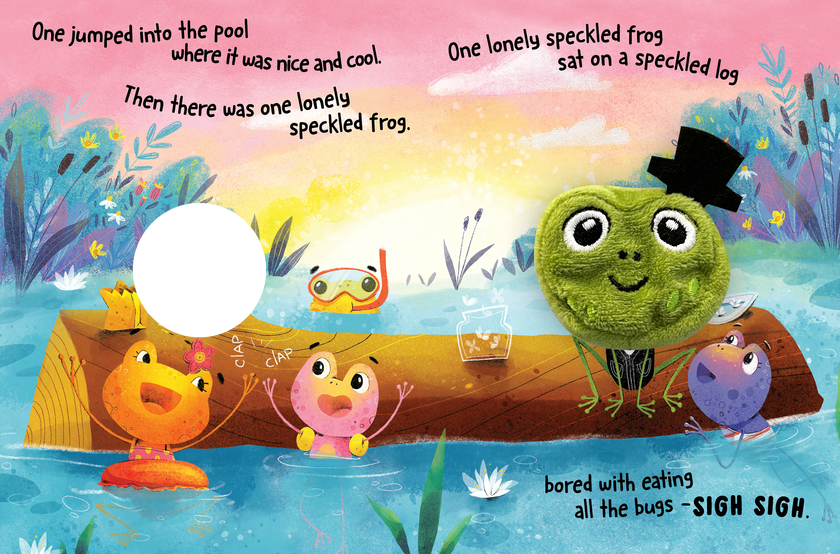 Five Little Speckled Frogs Finger Puppet Book