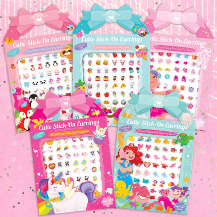 Cutie Stick-On Kids Earrings Value Pack of 32 pairs