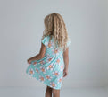 Girls Claire Mint Floral Spring Summer Twirl Dress