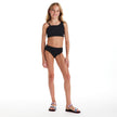 Tween Girls Rib Asymmetrical Bikini | Black