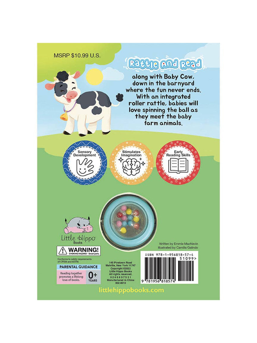 Baby Barnyard - Children's Rattle and Read Interactive Sensory Board Book with Spinning Rattle