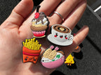 Yummy food Fries Fast Food Donuts Popcorn Bubble tea Ramen Taco watermelon and more Shoe Charms Julies Decal