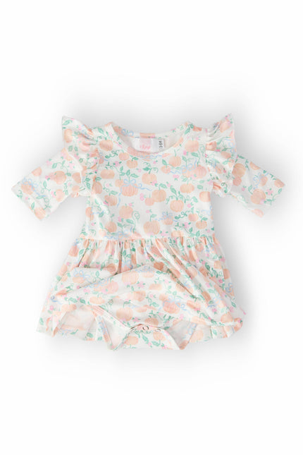 Pretty Pumpkins Twirl Flutter Bodysuit