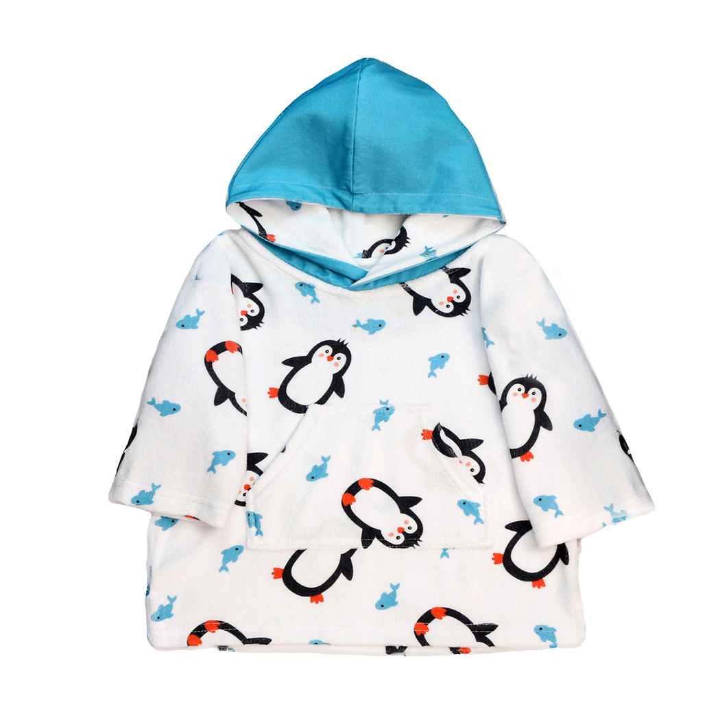 UPF50+ Baby Terry Swim Coverup - Parker Penguin