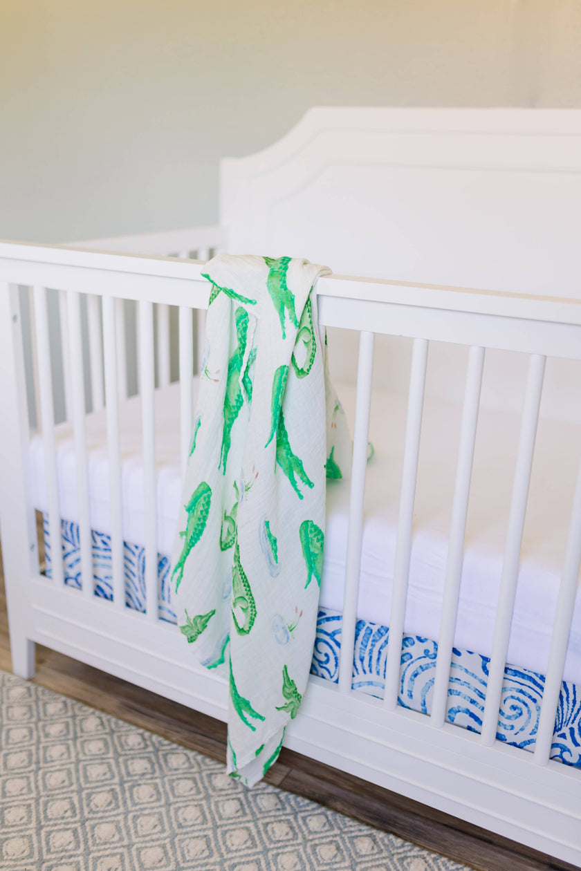Alligator Muslin Bamboo Swaddle