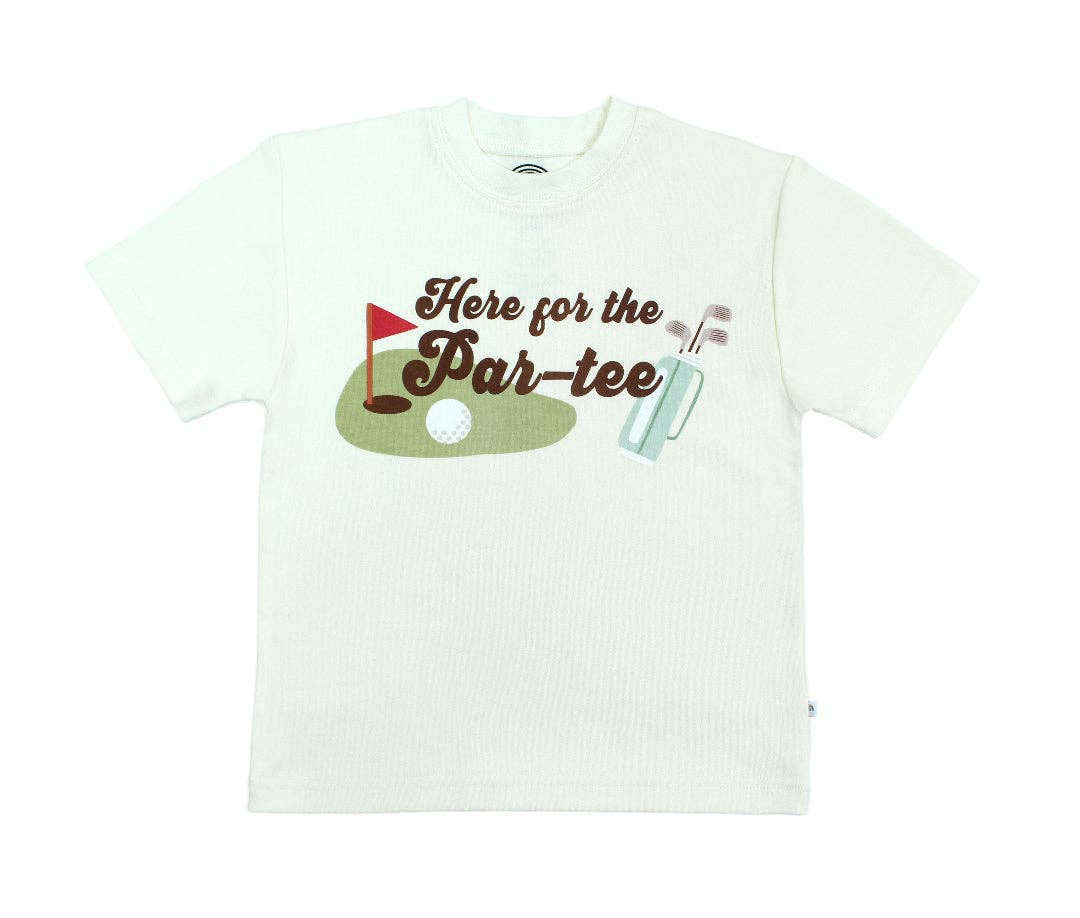 Here For the Par-Tee Golf Cotton Toddler Short Sleeve Shirt