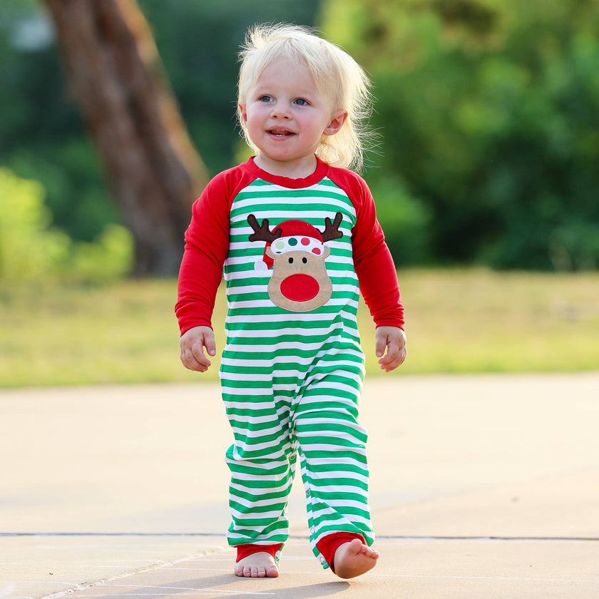 Baby Toddler Boys Rudolph Reindeer Christmas Romper Unisex