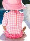 Bubblegum Gingham Long Sleeve One Piece Rash Guard