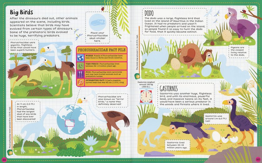 Dinosaur Sticker Facts Sticker Book