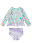 Mermaid Princess Long Sleeve Rash Guard Bikini