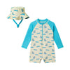 Infant Boys Long Sleeve Swim Romper W/ Hat | Lime Gator