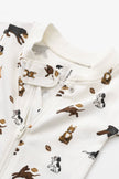 One-Piece Baby Pajamas Football Pups Organic Cotton
