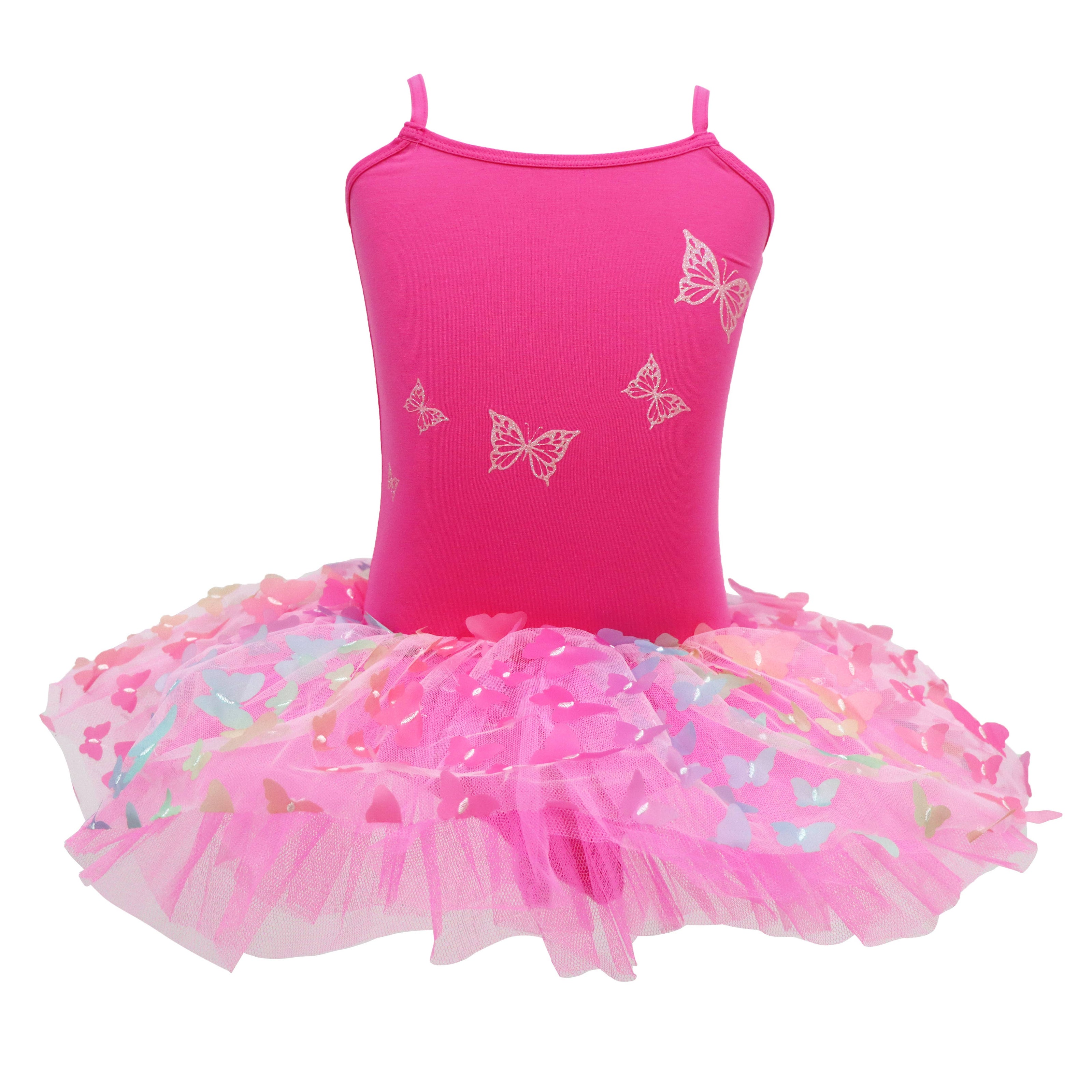 Rainbow Butterfly Tutu Hot Pink size 3-4