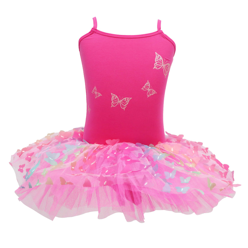 Rainbow Butterfly Tutu Hot Pink size 3-4