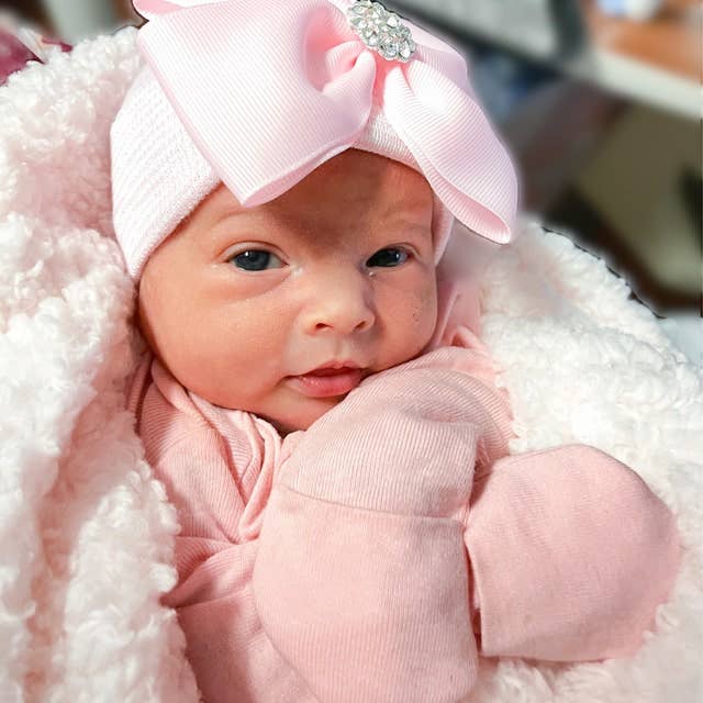 Newborn Girl Bow Hospital Hat - Baby Girl Hat