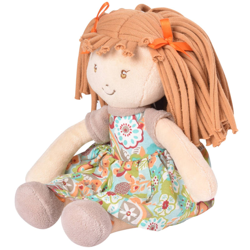 Libby Lu Brown Hair with Orange Print Dress