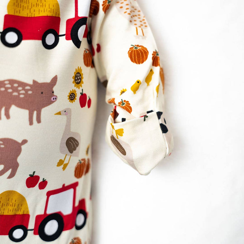 Farm Friends Bamboo Knotted Baby Gown Newborn Baby Gift Set