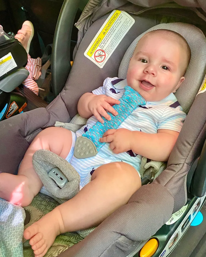Shark Tasty Tie Teether, Crinkle Toy