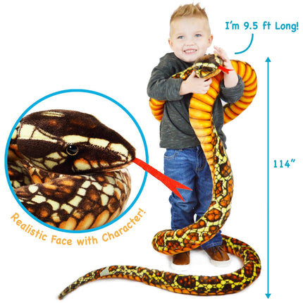 Bernard The Brown Python | 114 Inch Stuffed Animal Plush
