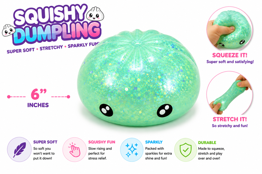 Glitter Squishy Toy Dumpling Jumbo 6