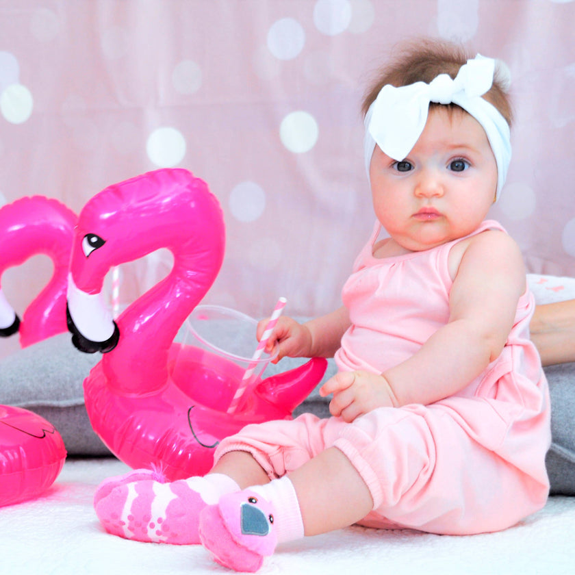 Pink Flamingo Rattle Socks
