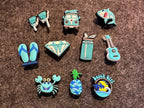 Blue Theme Beach Shoe Charms