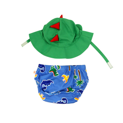 Baby Swim Diaper & Sun Hat Set - Devin Dino & Friends