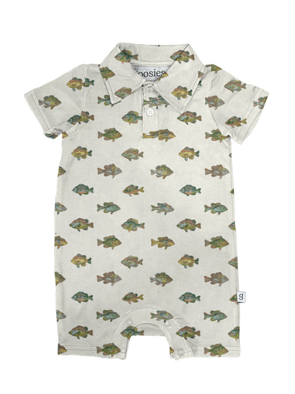 Lake Fish Bamboo SS Polo Romper