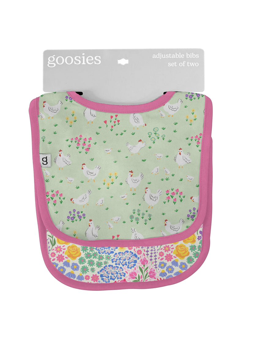 Spring Chickens Bamboo Bib Set