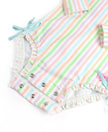 Pale Rainbow Stripe Long Sleeve One Piece Rash Guard