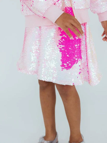 Diva Pink Flip Sequin Twirl Skort