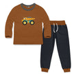 Kids Caramel Cafe & Charcoal Construction Truck Tee & French Terry Joggers