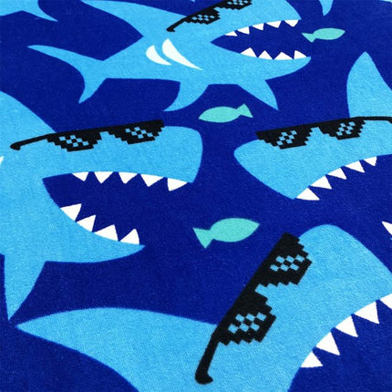 Sunglass Sharks Velour Beach Towel