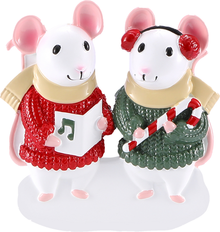 Mouse Family in Sweaters Personalized Ornament