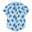 Boys Ice Blue Turtle Tribe Short-Sleeve Button-Up