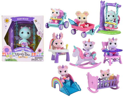 Honey Bee Acres Rainbow Ridge Animal Babies 16-unit Display
